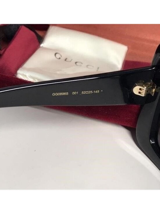 New Authentic ✨ Gucci GG0896S 001 – Oversized Black Square Sunglasses ✨ main image 5